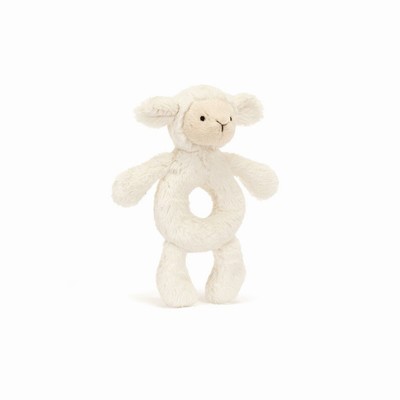 Jellycat Bashful Lamb Ring Rattle New Zealand | UKEOV9128